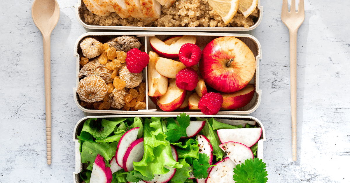 lunchbox with fruit and vegetables