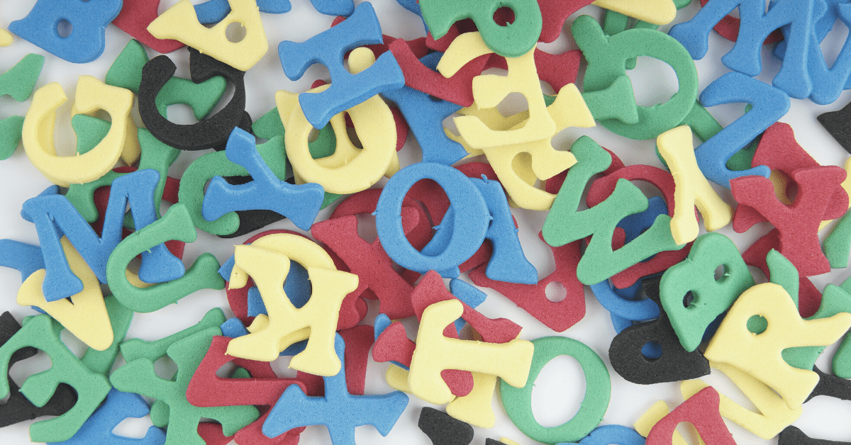 coloured foam letters