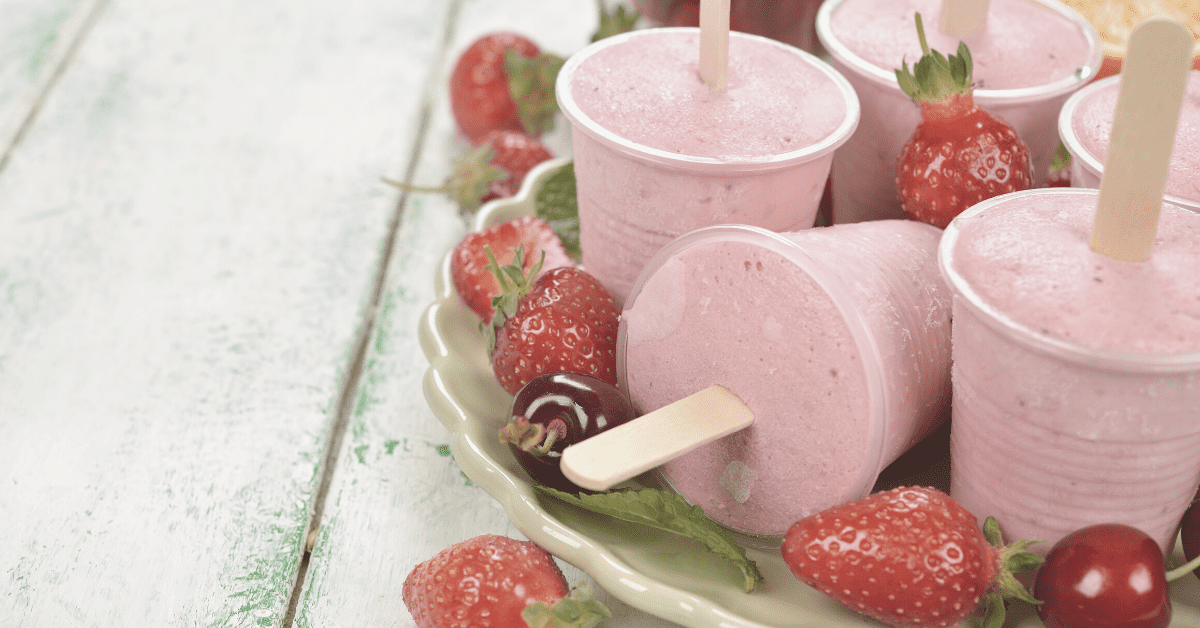strawberry frozen yoghurt bites