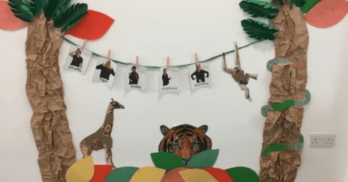 children's jungle nursery display