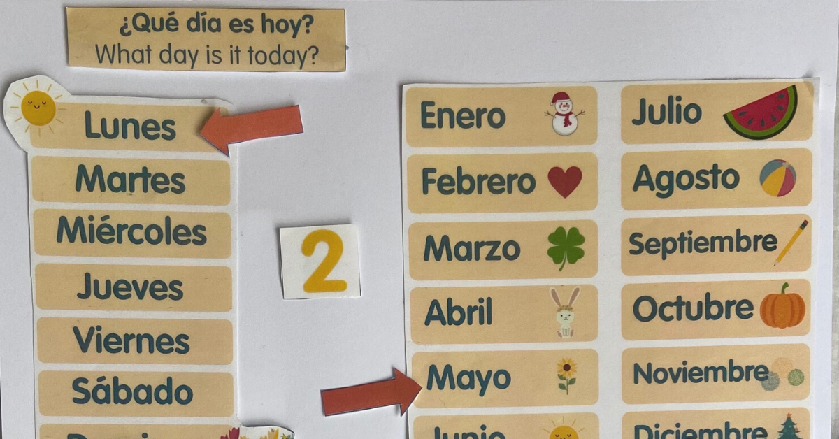 nursery board with spanish months
